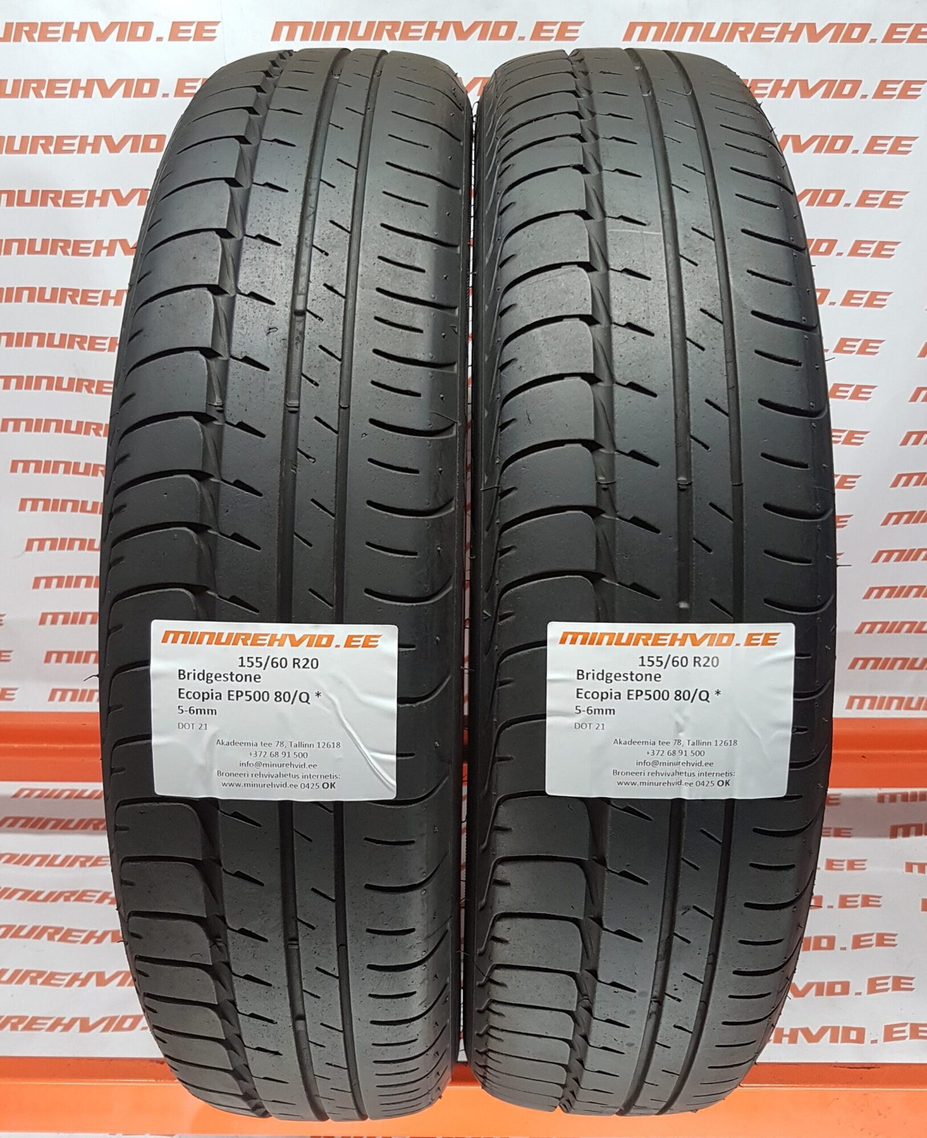 Used summer tire 155/60R20 Bridgestone Ecopia EP500 80/Q *
