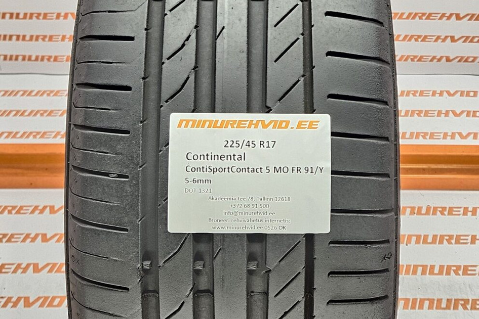 Kasutatud suverehv 225/45R17 Continental ContiSportContact 5 MO FR 91/Y