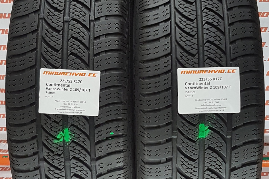 Used studless winter tire 225/55R17 Continental VancoWinter 2 109/107/T