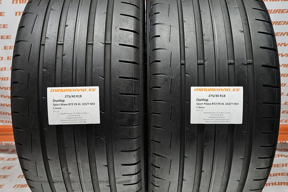 Used summer tire 275/40R18 Dunlop Sport Maxx RT2 FR XL 103/Y MO