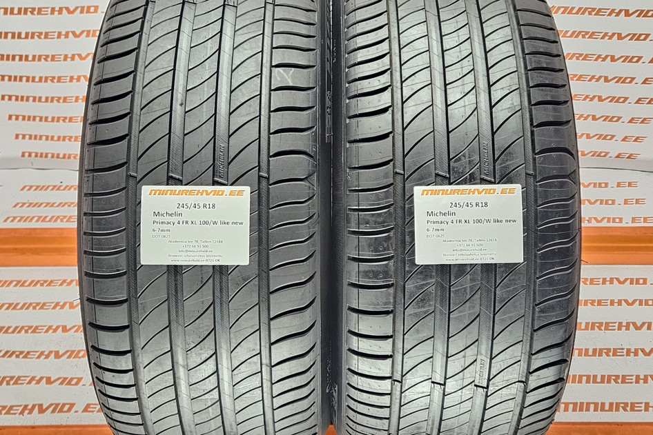 Used summer tire 245/45R18 Michelin Primacy 4 FR XL 100/W like new 2