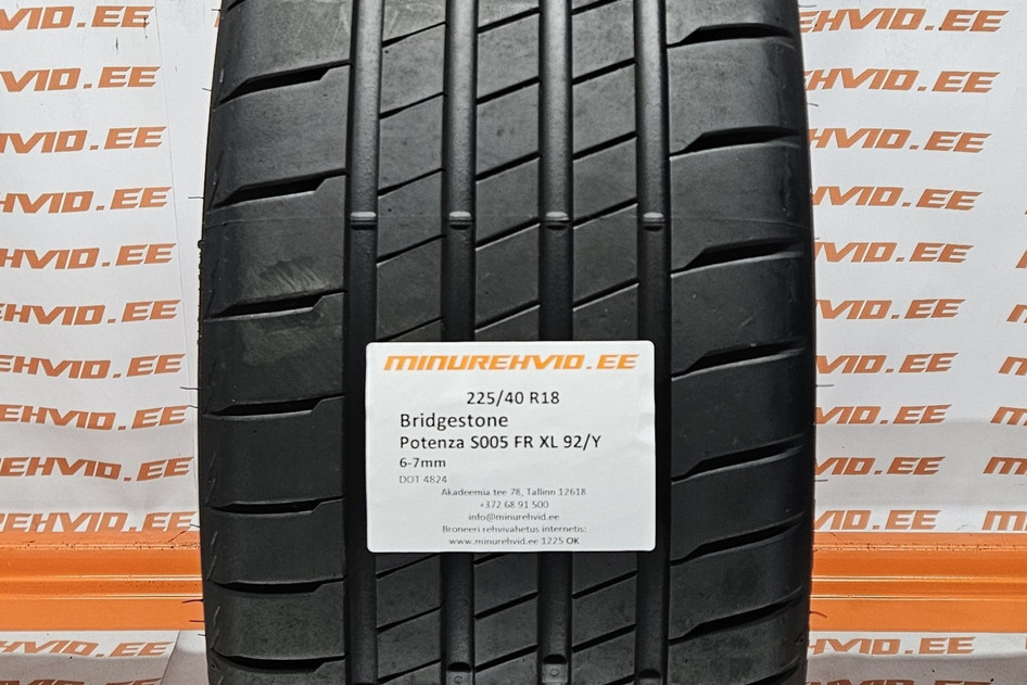 Used summer tire 225/40R18 Bridgestone Potenza S005 FR XL 92/Y