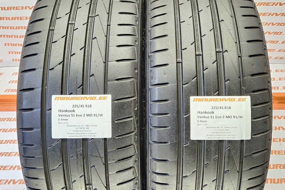 Подержанный летняя шина 225/45R18 Hankook Ventus S1 Evo 2 MO 91/W 3724