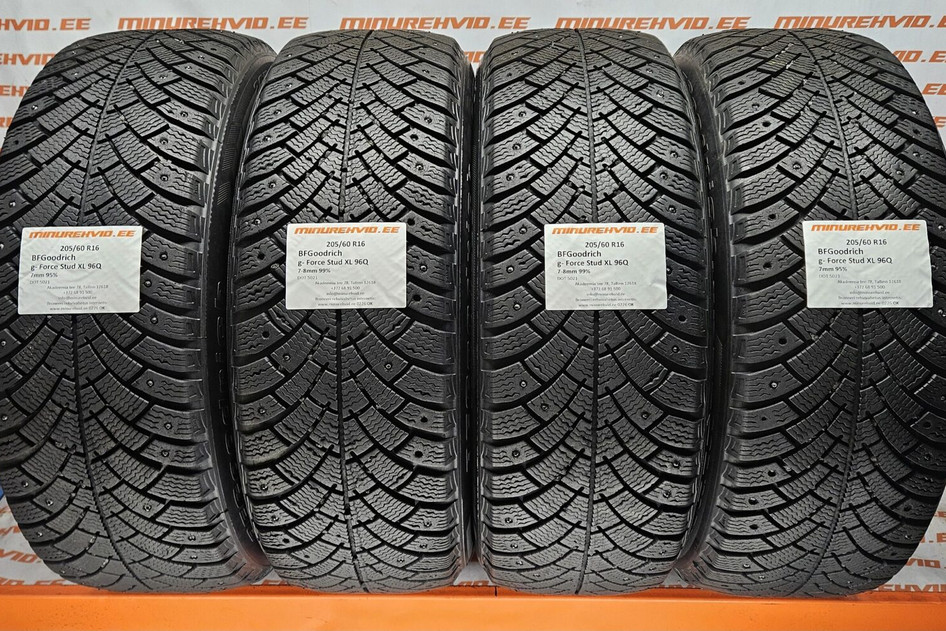Naudota studded tire 205/60R16 BFGoodrich g- Force Stud XL 96Q