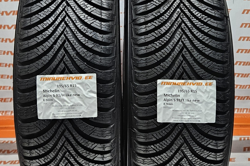 Kasutatud lamellrehv 195/65R15 Michelin Alpin 5 91/H/T like new