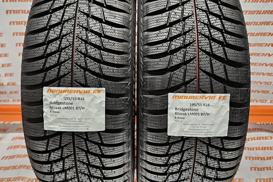 Used studless winter tire 195/55R16 Bridgestone Blizzak LM001 87/H