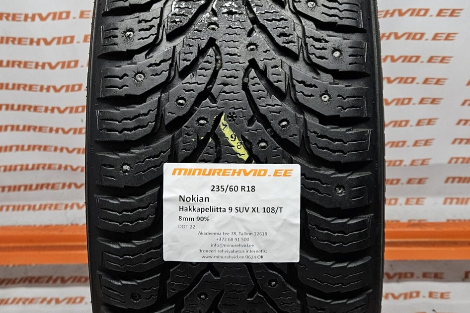 Used studded tire 235/60R18 Nokian Hakkapeliitta 9 SUV XL 107/T/