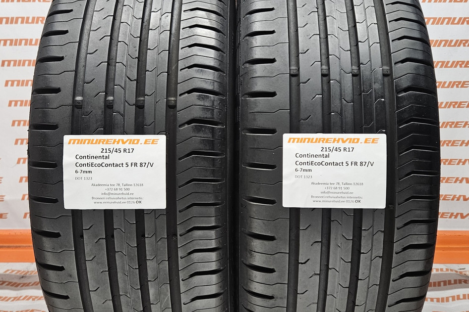 Подержанный летняя шина 215/45R17 Continental ContiEcoContact 5 FR 87/V