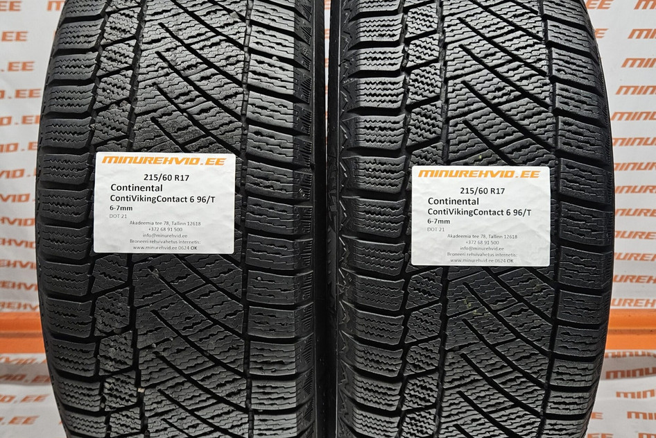 Used studless winter tire 215/60R17 Continental ContiVikingContact 6 96/T