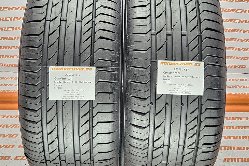 Used summer tire 225/50R17 Continental ContiSportContact 5 FR XL 98/Y like new