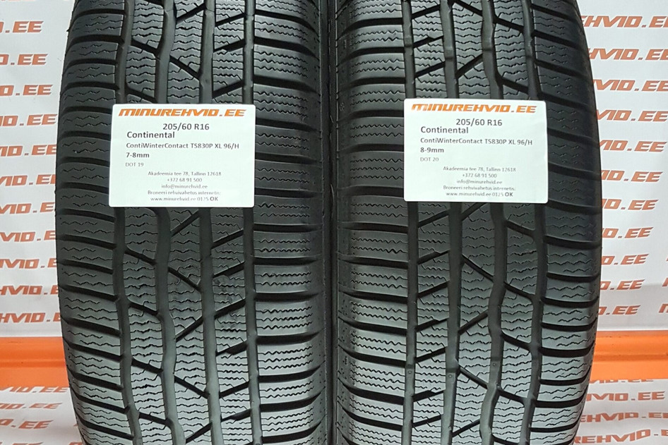 Used studless winter tire 205/60R16 Continental ContiWinterContact TS830P XL 96/H