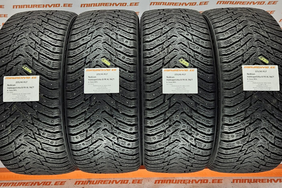 Used studded tire 225/45R17 Nokian Hakkapeliitta 8 FR XL 94/T