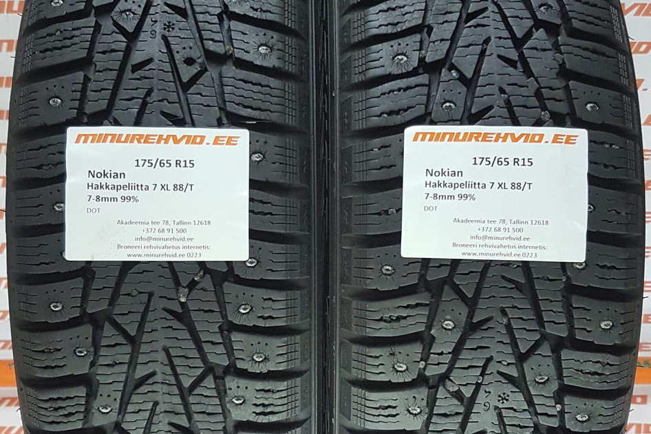 Подержанный шипованная шина 175/65R15 Nokian Hakkapeliitta 7 XL 88/T