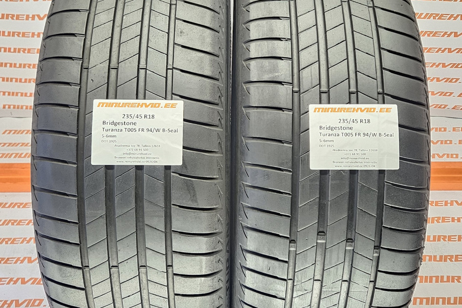 Подержанный летняя шина 235/45R18 Bridgestone Turanza T005 FR 94/W B-Seal