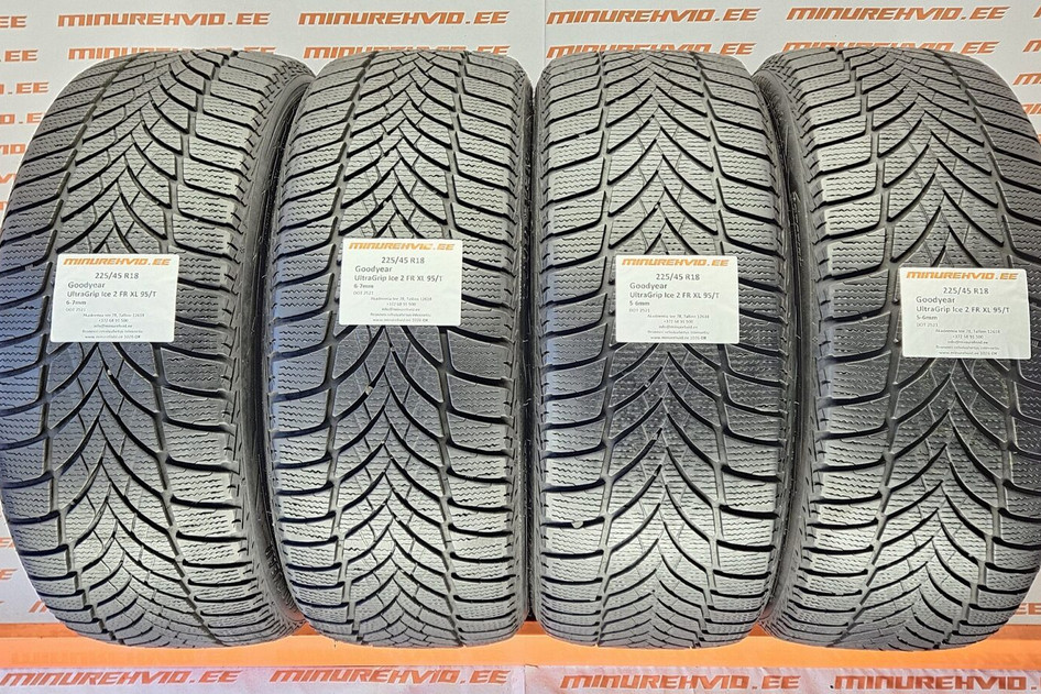 Подержанный нешипованная шина 225/45R18 GoodYear UltraGrip Ice 2 FR XL 95/T