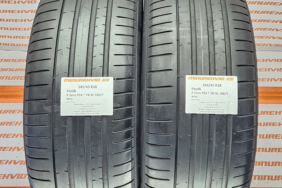 Kasutatud suverehv 245/45R18 Pirelli P Zero PZ4 * FR XL 100/Y