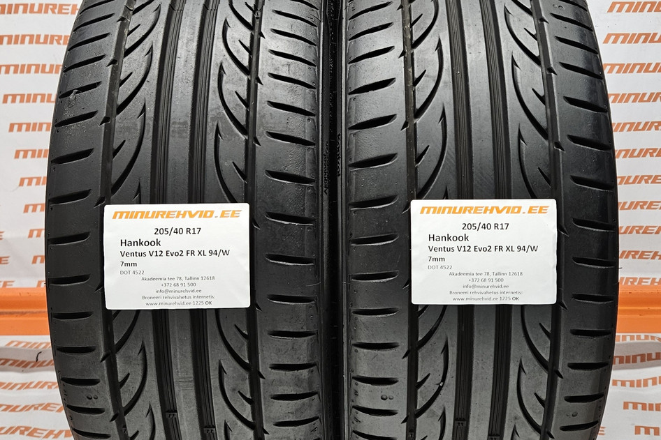 Used summer tire 205/40R17 Hankook Ventus V12 Evo 2 FR XL 94/W