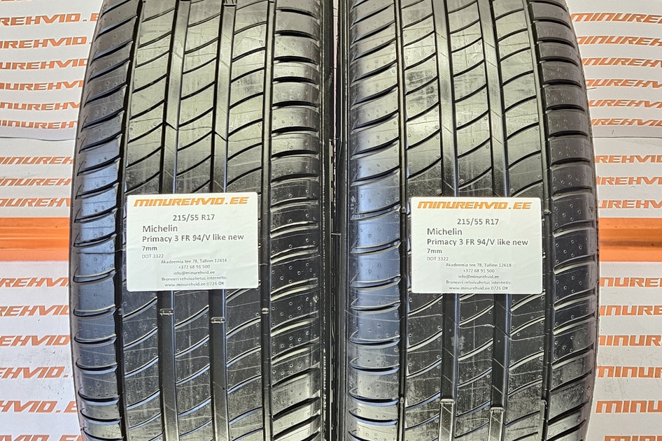 Kasutatud suverehv 215/55R17 Michelin Primacy 3 FR 94/V like new 3322