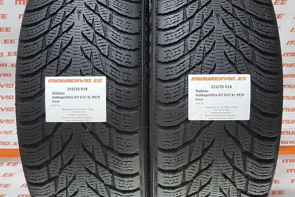 Used studless winter tire 215/55R18 Nokian Hakkapeliitta R3 SUV XL 99/R
