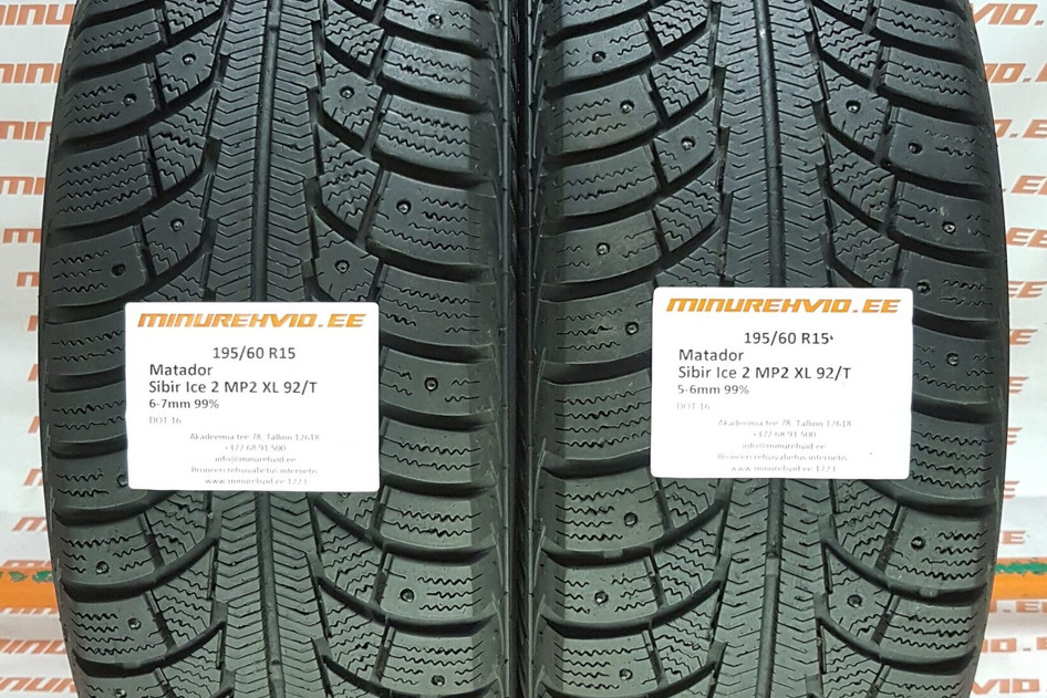Подержанный шипованная шина 195/60R15 Matador Sibir Ice 2 MP2 XL 92/T