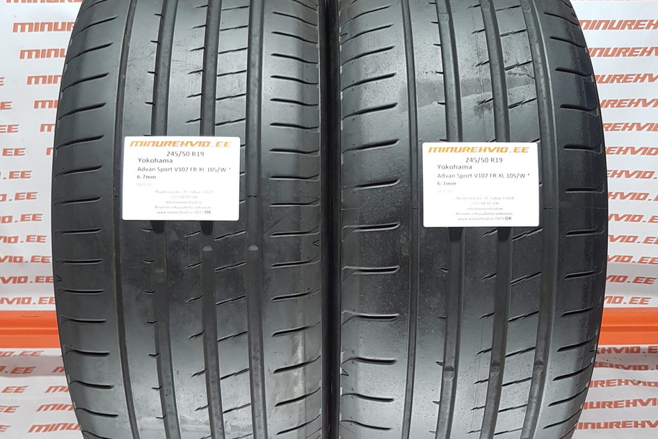 Used summer tire 245/50R19 Yokohama Advan Sport V107 FR XL 105/W *