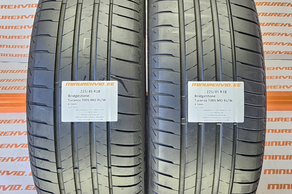 Used summer tire 225/45R18 Bridgestone Turanza T005 MO 91/W 3924