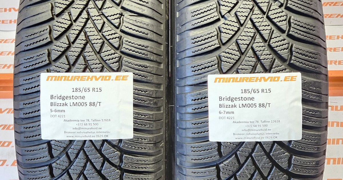 Подержанный нешипованная шина 185/65R15 Bridgestone Blizzak LM005 88/T