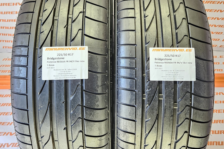 Подержанный летняя шина 225/50R17 Bridgestone Potenza RE050A FR 94/V like new