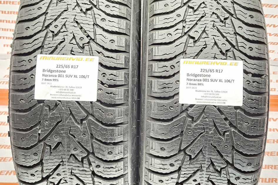 Подержанный шипованная шина 225/65R17 Bridgestone Noranza 001 SUV XL 106/T
