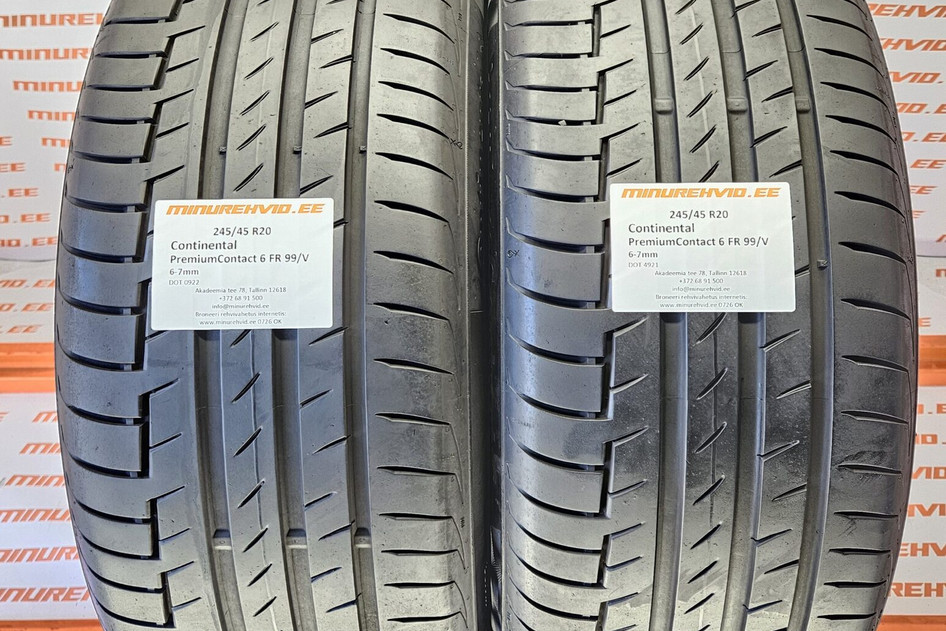 Used summer tire 245/45R20 Continental PremiumContact 6 FR 99/V 4921 + 0922
