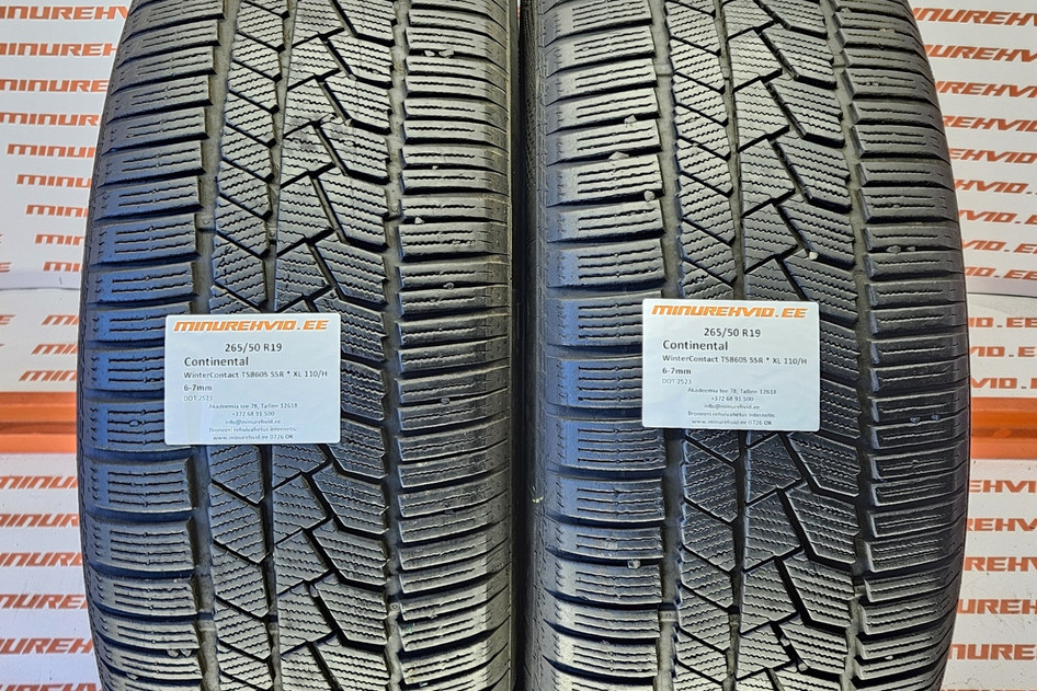 Подержанный нешипованная шина 265/50R19 Continental WinterContact TS860S SSR * XL 110/H