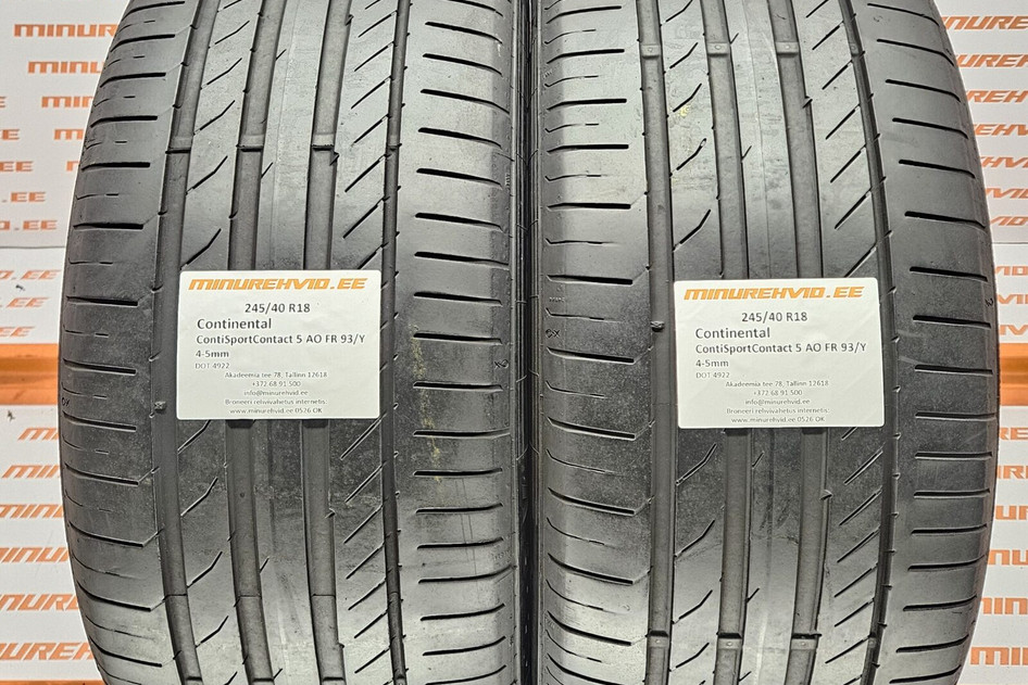 Kasutatud suverehv 245/40R18 Continental ContiSportContact 5 AO FR 93/Y