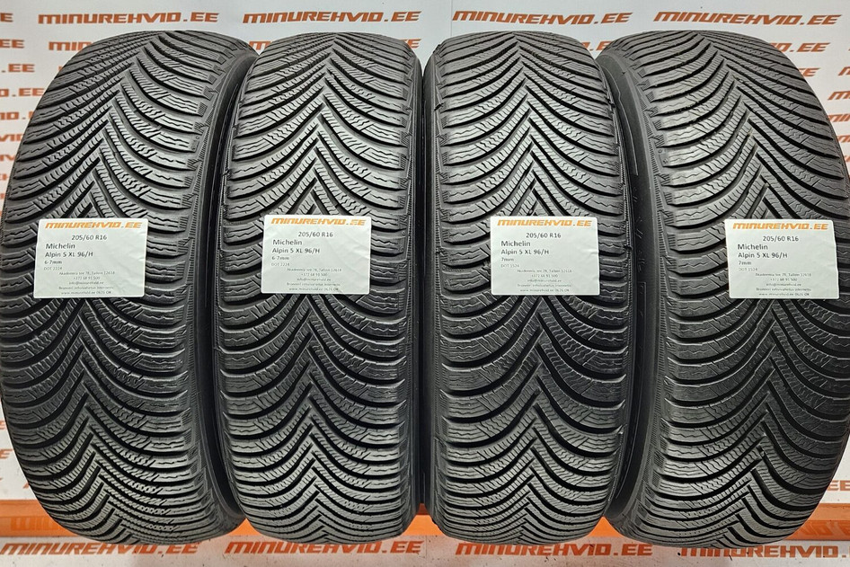 Kasutatud lamellrehv 205/60R16 Michelin Alpin 5 XL 96/H 2x1524 2x2224