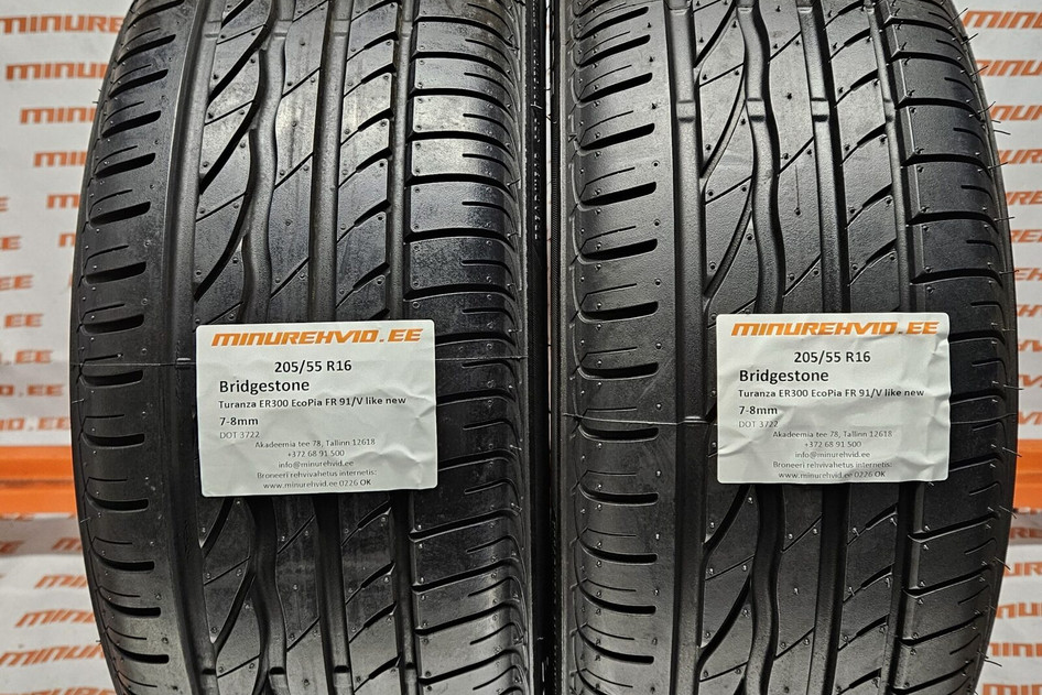Used summer tire 205/55R16 Bridgestone Turanza ER300 EcoPia FR 91/V like new