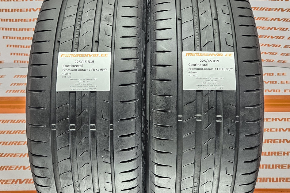 Used summer tire 225/45R19 Continental PremiumContact 7 FR XL 96/Y