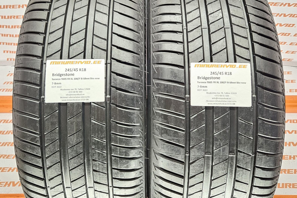 Подержанный летняя шина 245/45R18 Bridgestone Turanza T005 FR XL 100/Y B-Silent like new 2