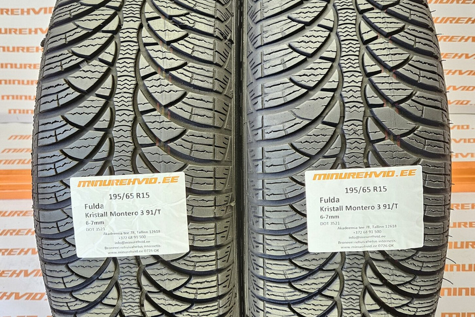 Used studless winter tire 195/65R15 Fulda Kristall Montero 3 91/T 3521