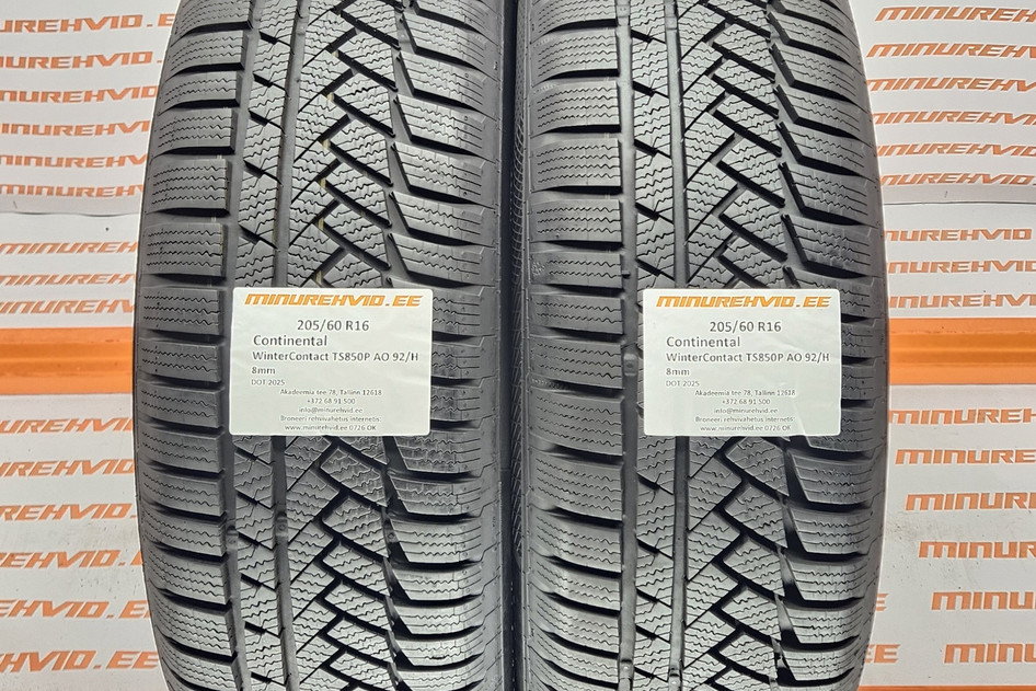 Used studless winter tire 205/60R16 Continental WinterContact TS850P AO 92/H