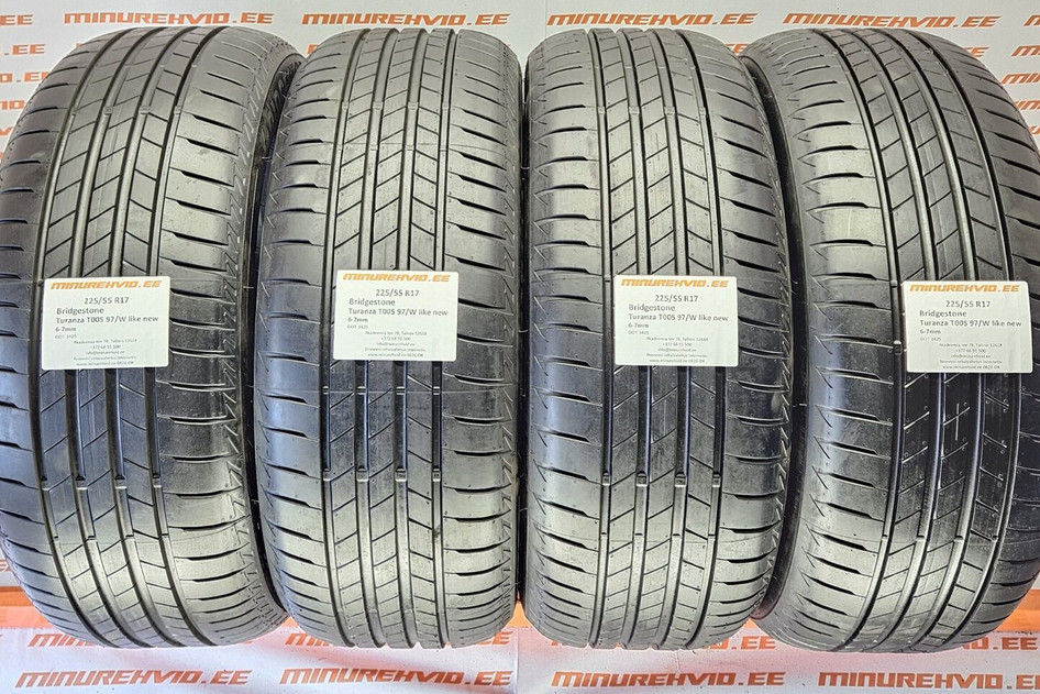 Used summer tire 225/55R17 Bridgestone Turanza T005 97/W like new 3425
