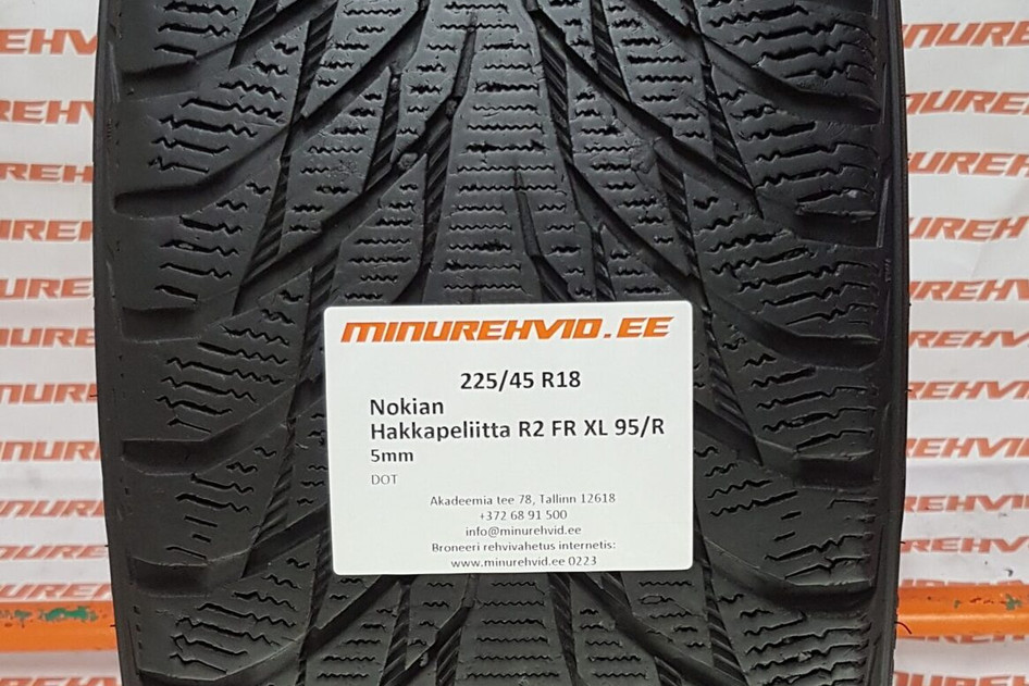 Used studless winter tire 225/45R18 Nokian Hakkapeliitta R2 FR XL 95/R