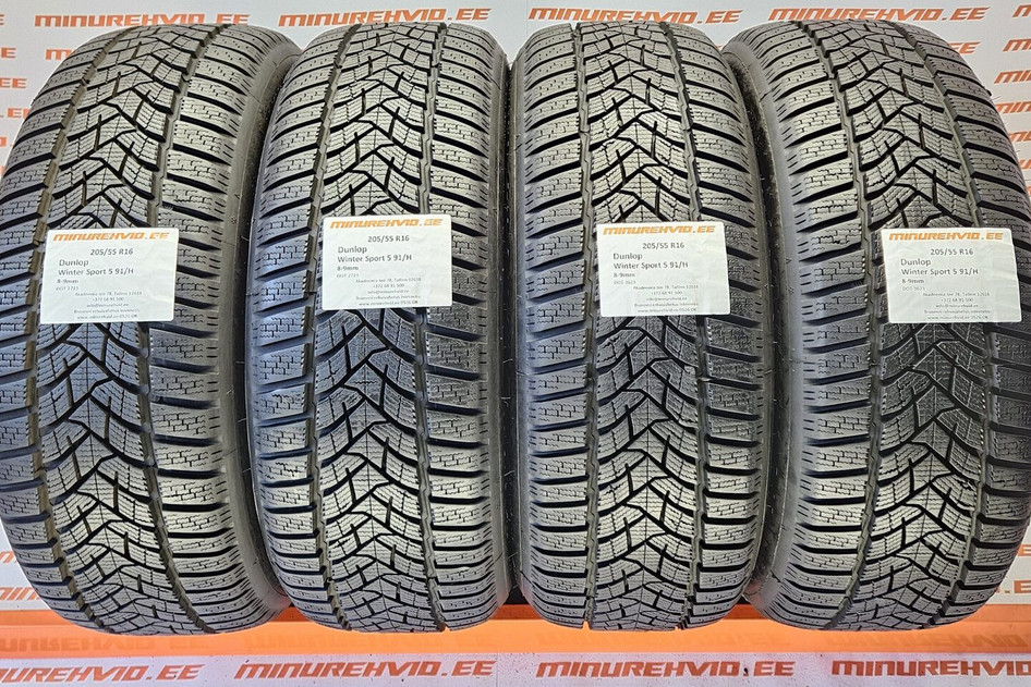 Kasutatud lamellrehv 205/55R16 Dunlop Winter Sport 5 91/H 3623 + 2723