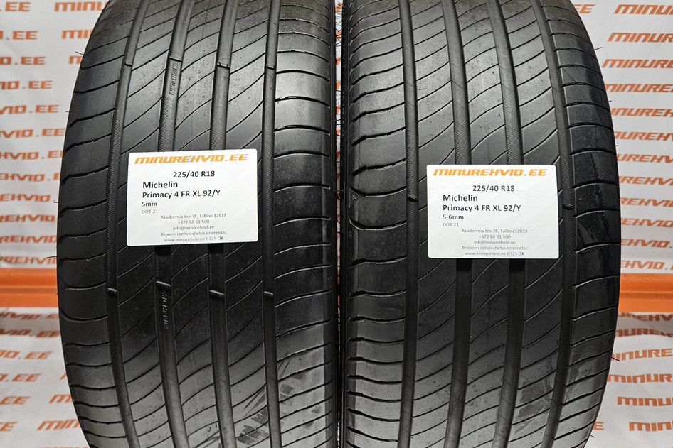 Used summer tire 225/40R18 Michelin Primacy 4 FR XL 92/Y.