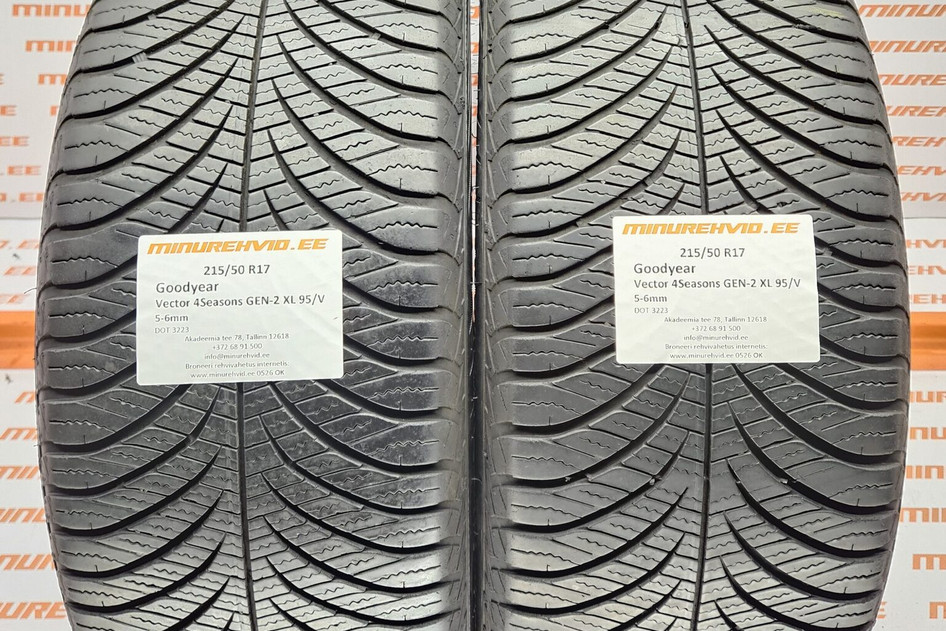 Подержанный нешипованная шина 215/50R17 GoodYear Vector 4Seasons GEN-2 XL 95/V 3223