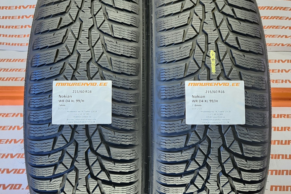 Used studless winter tire 215/60R16 Nokian WR D4 XL 99/H