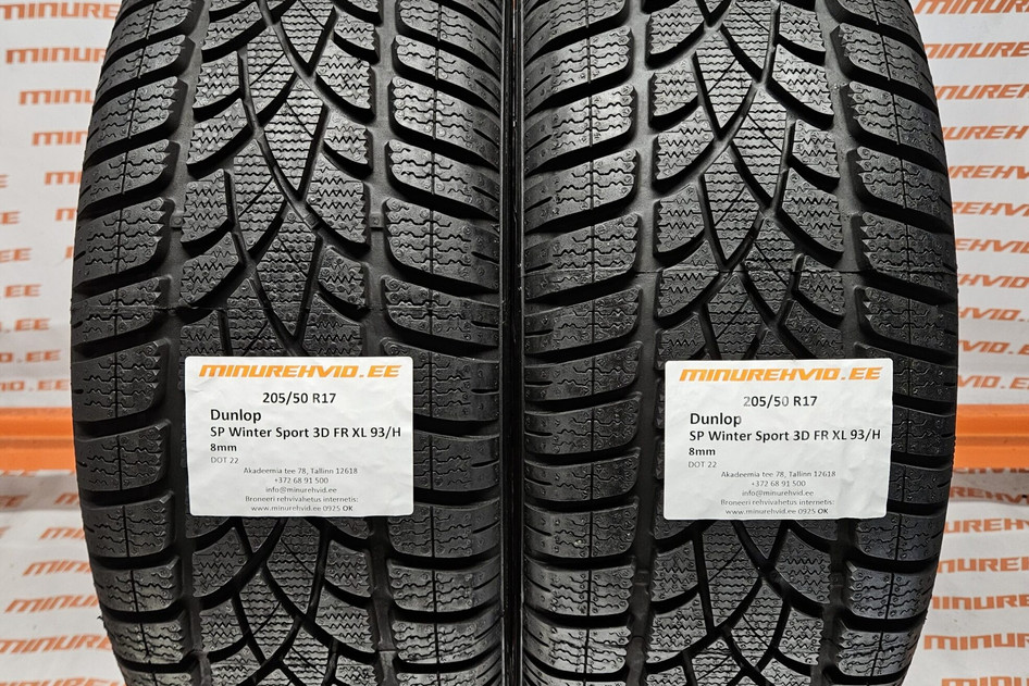Used studless winter tire 205/50R17 Dunlop SP Winter Sport 3D FR XL 93/H