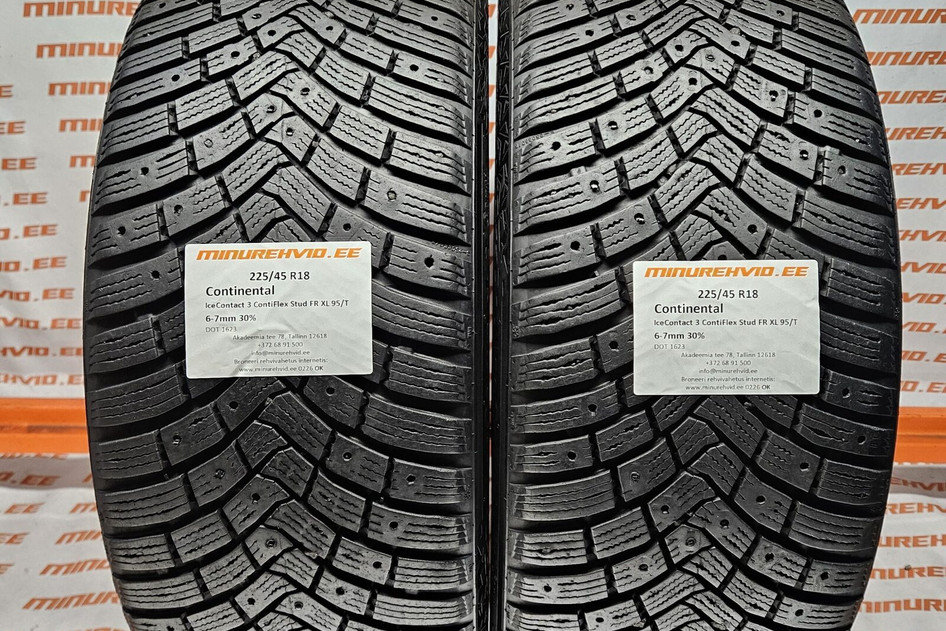 Naudota studded tire 225/45R18 Continental IceContact 3 ContiFlex Stud FR XL 95/T