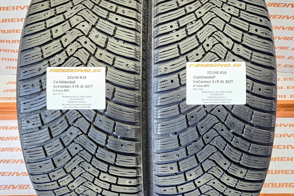 Used studded tire 225/40R18 Continental IceContact 3 FR XL 92/T