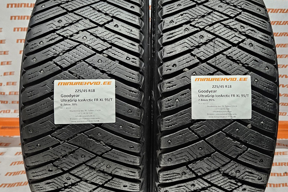 Naudota studded tire 225/45R18 GoodYear UltraGrip Ice Arctic FR XL 95/T