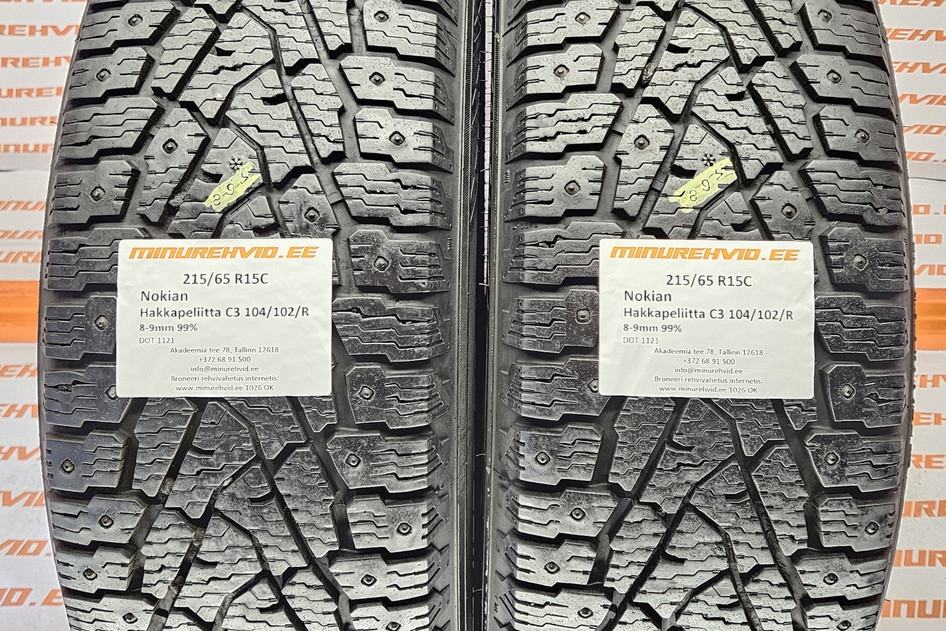 Подержанный шипованная шина 215/65R15 Nokian Hakkapeliitta C3 104/102/R