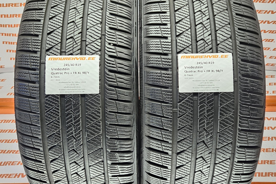 Used studless winter tire 245/40R19 Vredestein Quatrac Pro + FR XL 98/Y